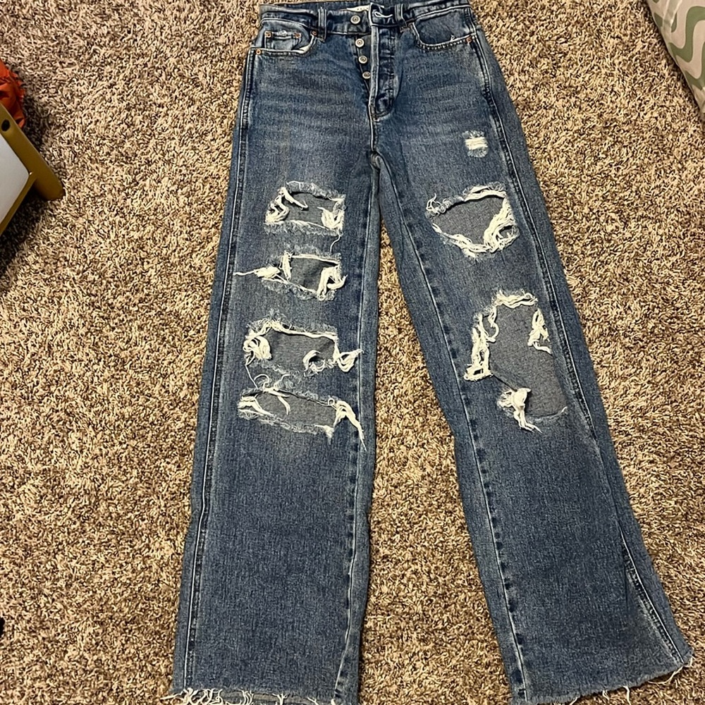 High rise baggy jeans